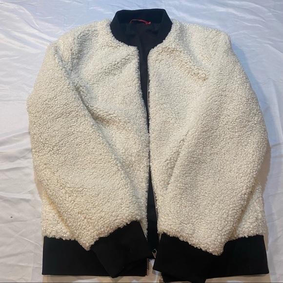 n:PHILANTHROPY IRIE SHERPA FAUX SHEARLING BOMBER SIZE LARGE - Picture 3 of 9